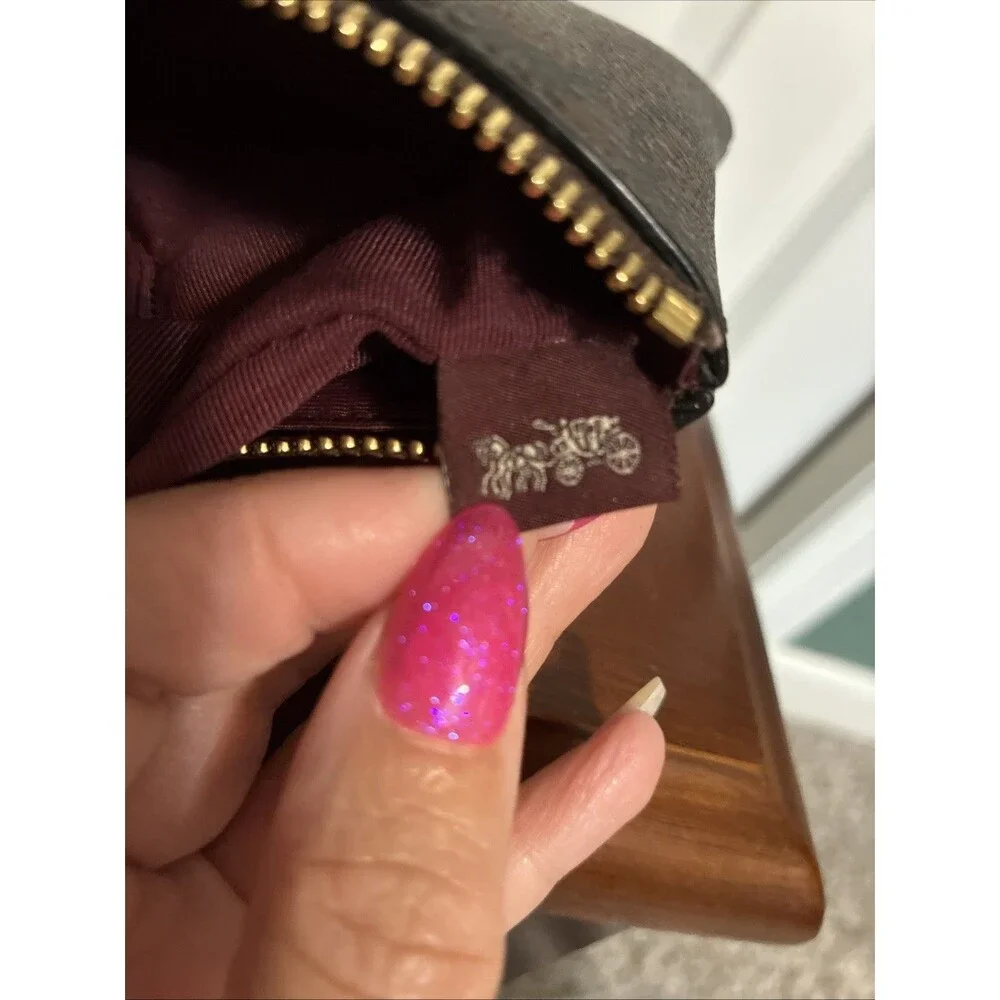 Coach Unicorn Fantasy Signature Wallet Wristlet Leather Brown